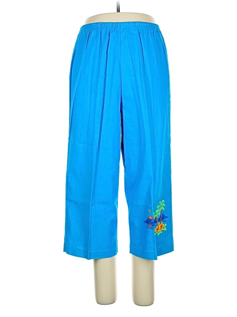 Pre-owned Unbranded Linen Pants In Blue