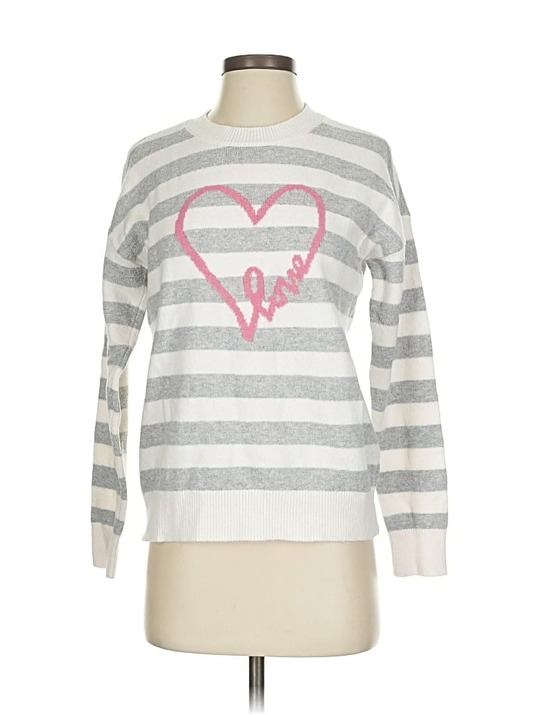 Pre-owned Ann Taylor Loft Pullover Sweater In Silver