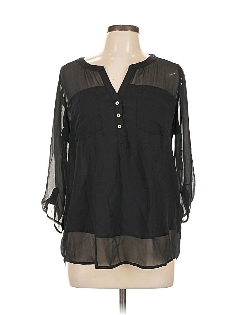 Pre-owned Express 3/4 Sleeve Blouse In Black