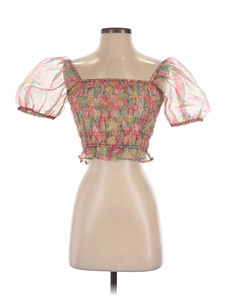 Click to view more detailed imagery on our partner's website Pre-owned Princess Polly Short Sleeve Blouse In Pink