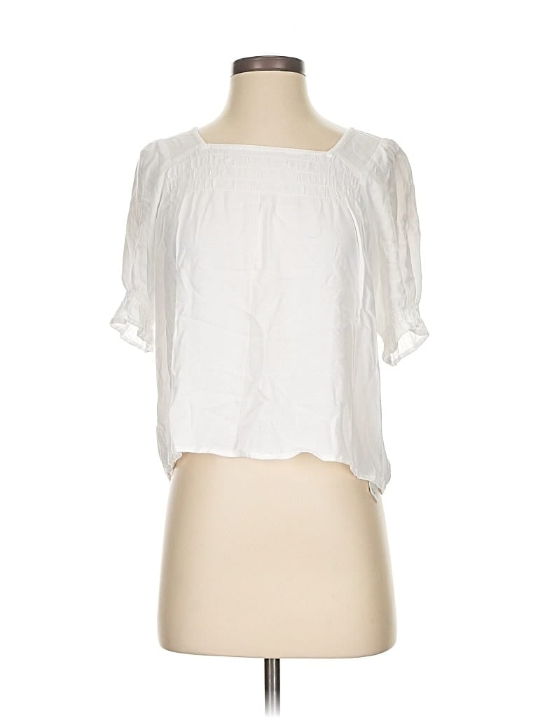 Pre-owned Lucky Brand Short Sleeve Blouse In White