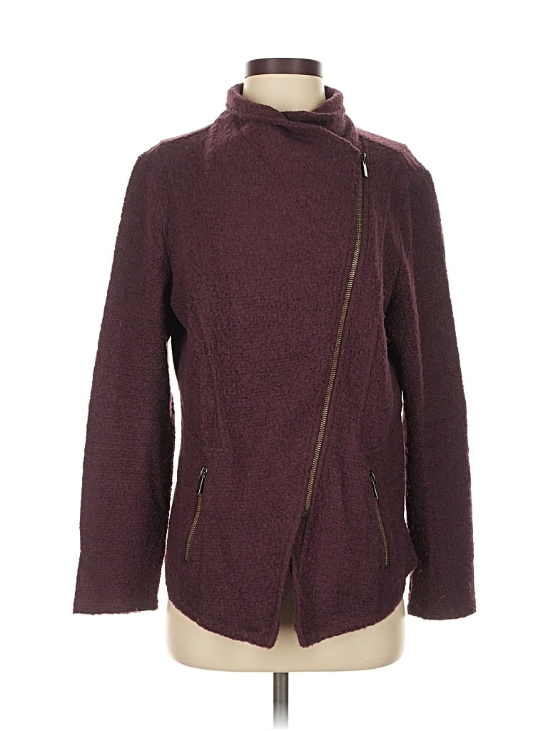 Pre-owned Halogen Coat In Burgundy