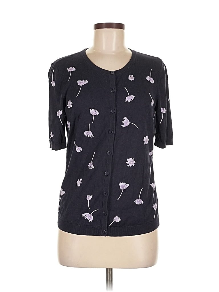 Pre-owned Talbots Cardigan Sweater In Black