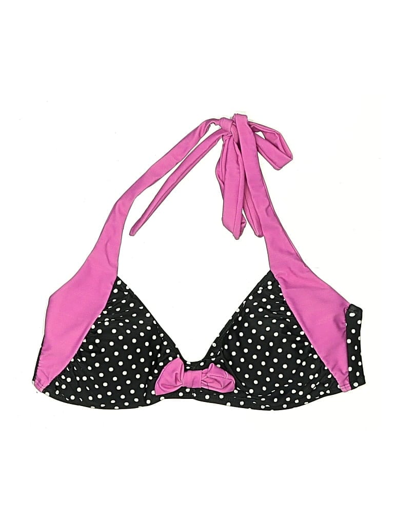 Pre-owned Assorted Brands Swimsuit Top Pink Polka Dots Pattern Swimwear