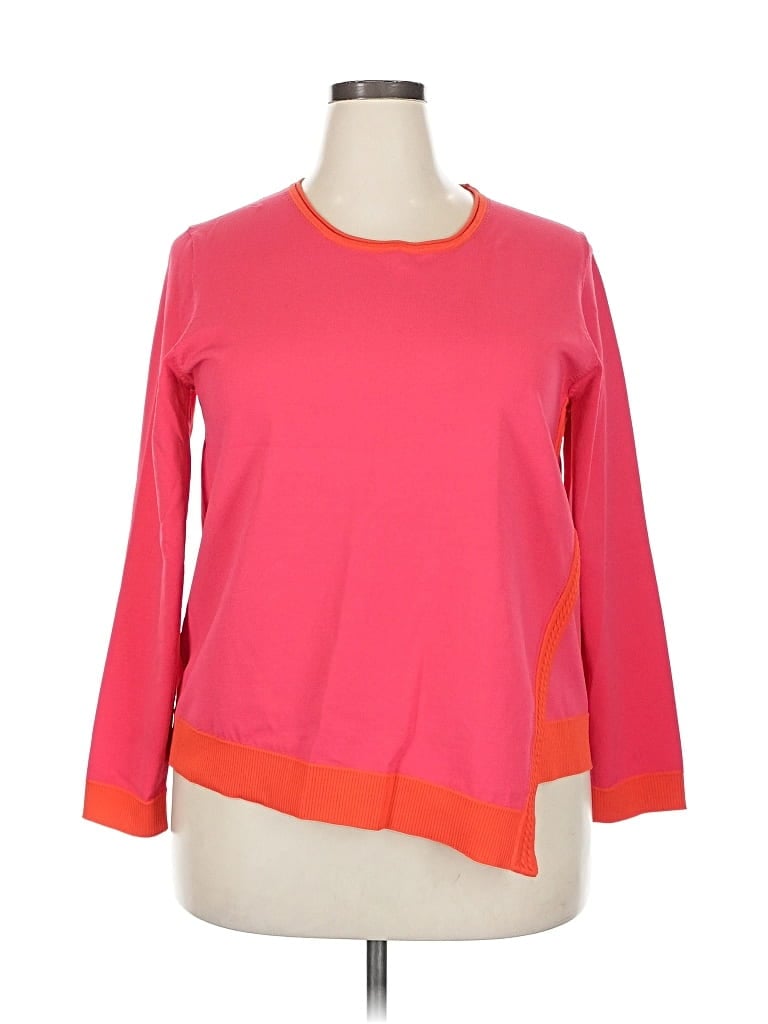 Click to view more detailed imagery on our partner's website Pre-owned Carlisle 3/4 Sleeve Top Orange Boatneck Tops