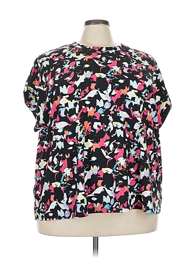 Pre-owned Livi Short Sleeve Blouse In Black