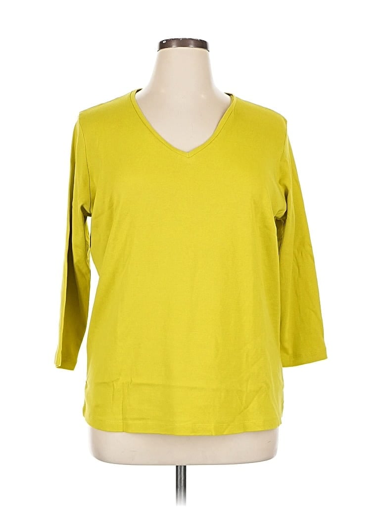 Pre-owned Jones New York Sport 3/4 Sleeve T-shirt In Yellow
