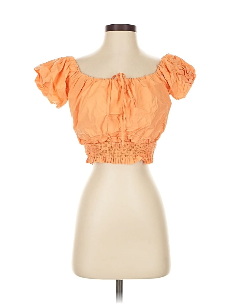 Pre-owned Astr Short Sleeve Blouse In Orange