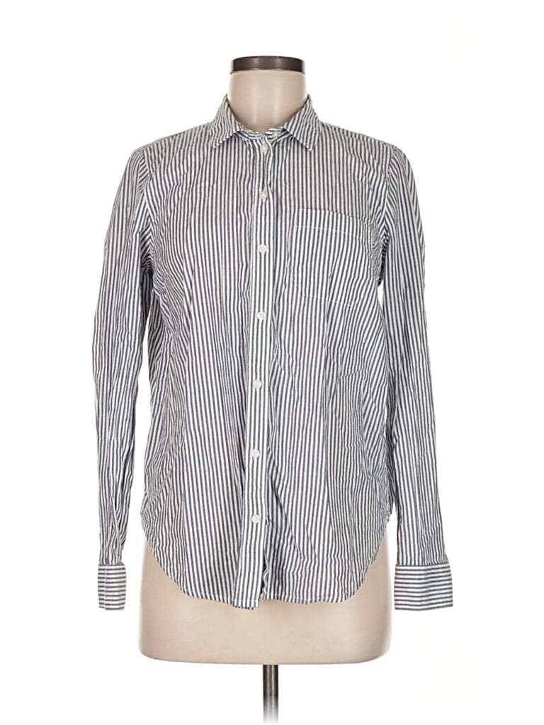 Pre-owned Old Navy Long Sleeve Button Down Shirt In Gray