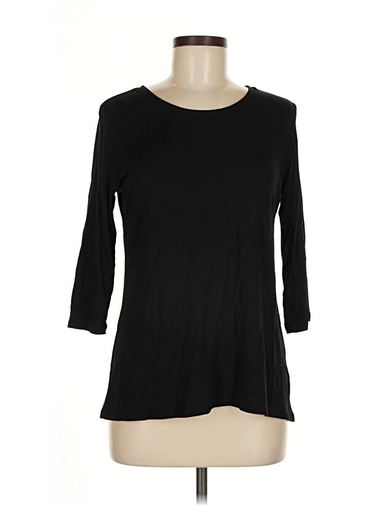 Pre-owned Kim & Cami 3/4 Sleeve T-shirt In Black