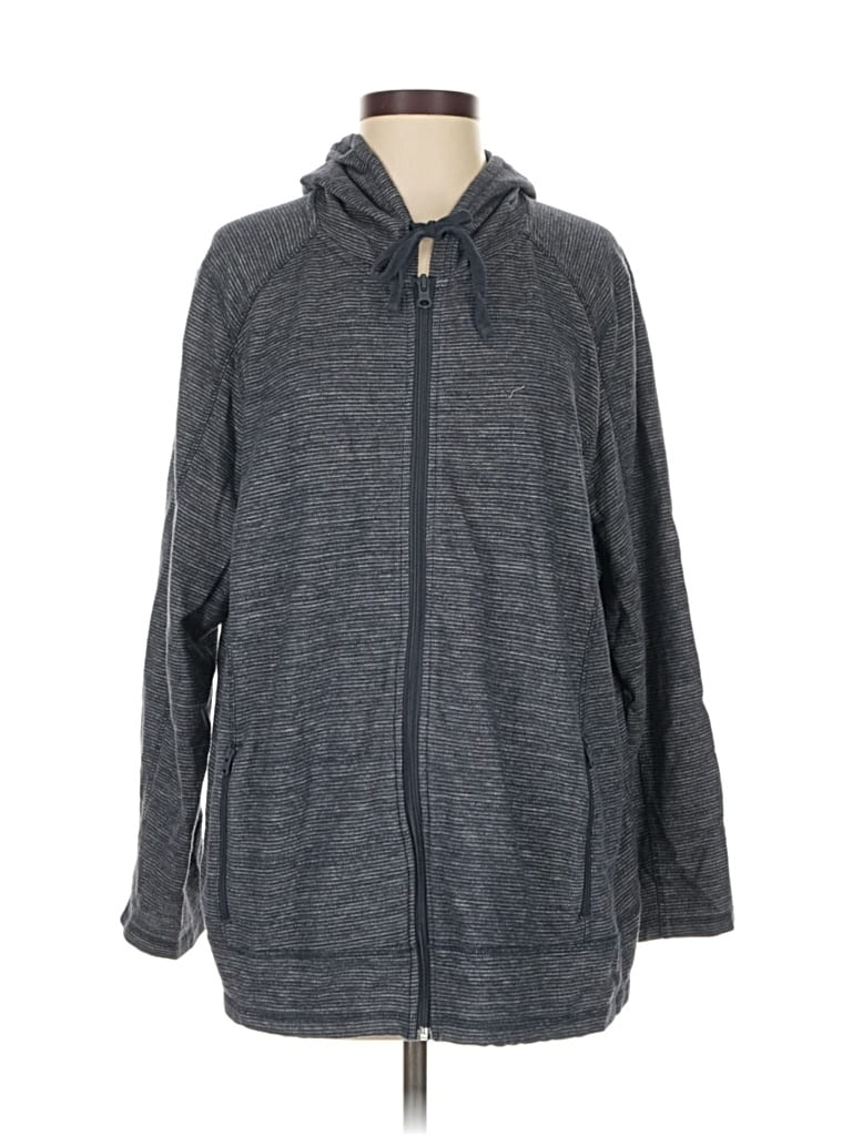 Pre-owned T By Talbots Zip Up Hoodie In Blue