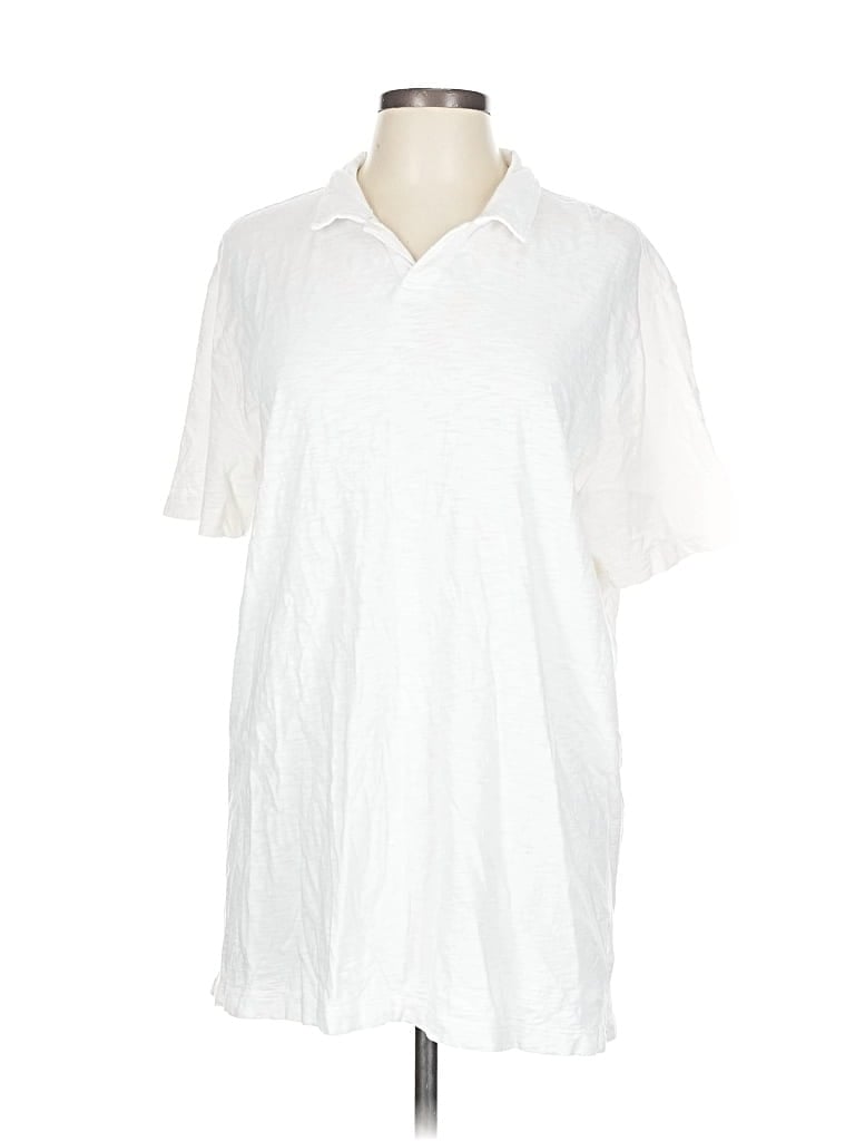 Pre-owned Gap Short Sleeve Polo Shirt In White