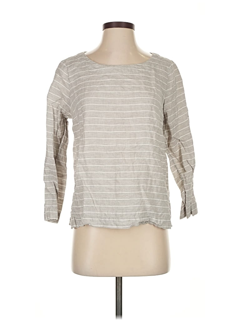 C&C CALIFORNIA Pre-owned 3/4 Sleeve Top Gray Boatneck Tops