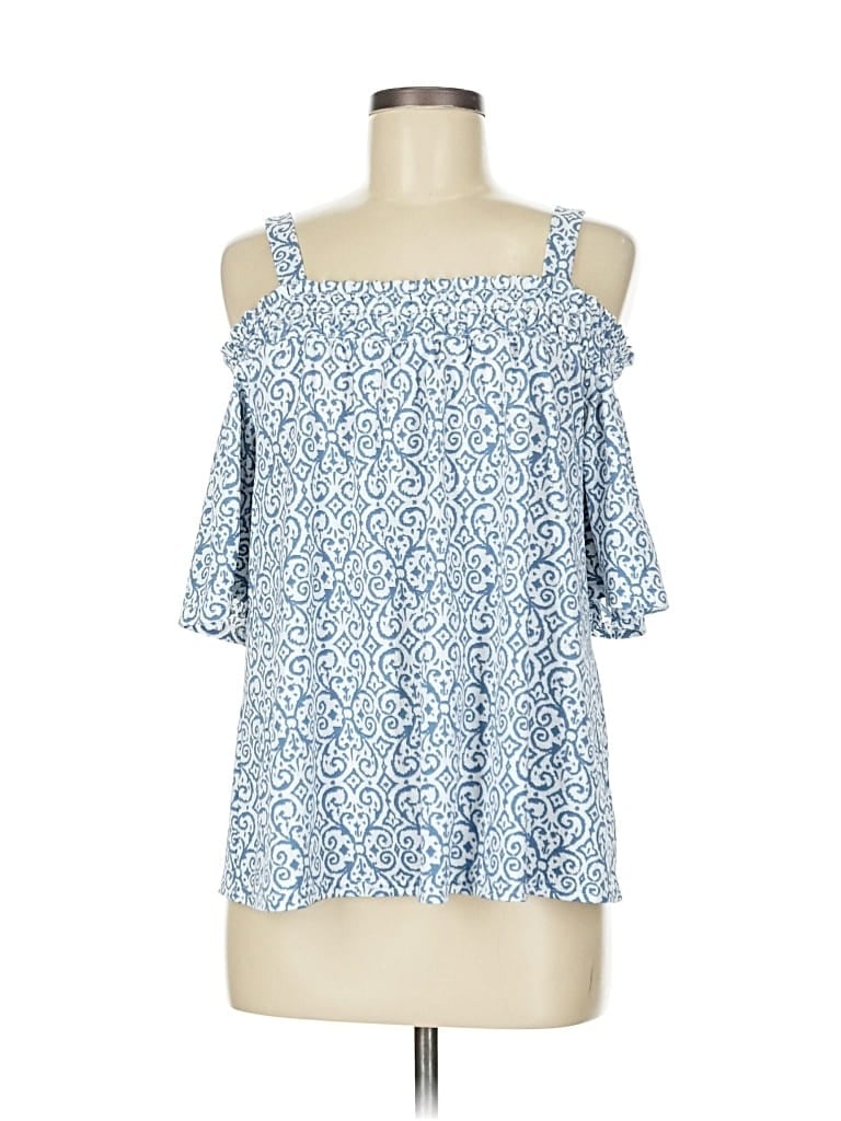 Click to view more detailed imagery on our partner's website Pre-owned Melloday 3/4 Sleeve Blouse In Blue