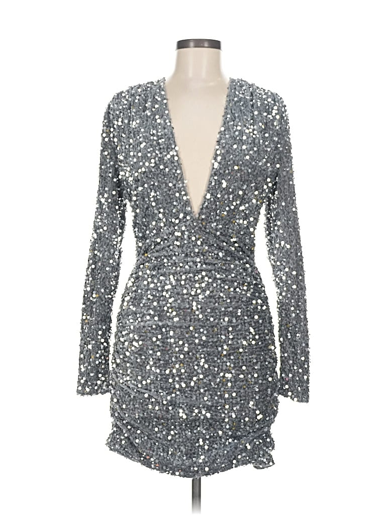 Click to view more detailed imagery on our partner's website Pre-owned Maje Cocktail Dress In Silver