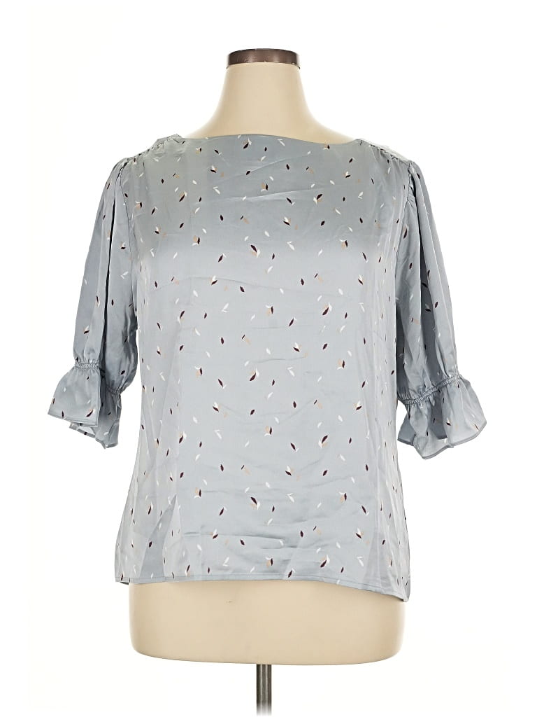Ann Taylor 3/4 Sleeve Blouse In Gray