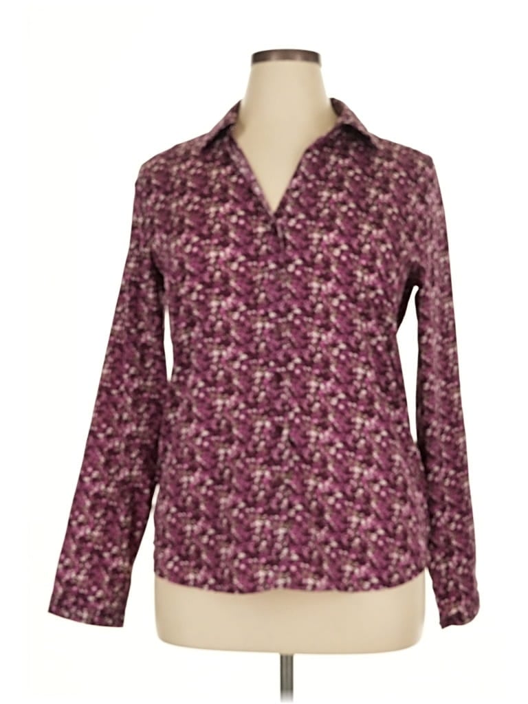 Pre-owned Architect Long Sleeve Blouse In Purple