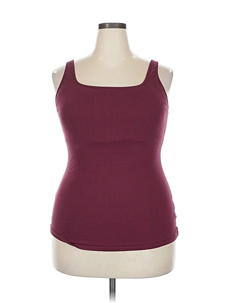 Pre-owned Assorted Brands Tank Top Burgundy Strapless Neckline Tops
