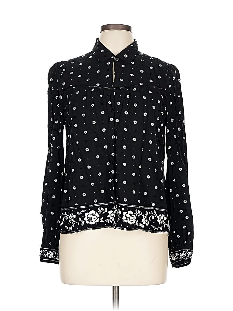 Pre-owned Kate Spade New York Long Sleeve Blouse In Black