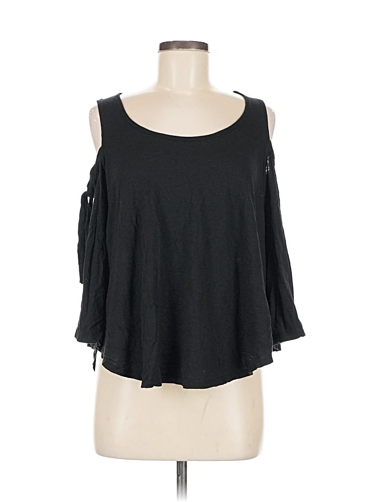 Pre-owned Express 3/4 Sleeve T-shirt In Black