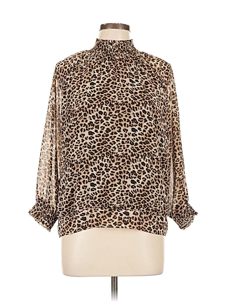 Pre-owned Soho Jeans New York & Company Long Sleeve Blouse In Brown