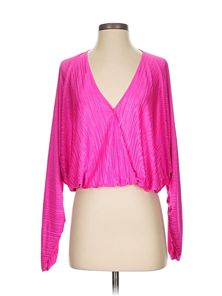 Pre-owned Good American Long Sleeve Blouse In Pink