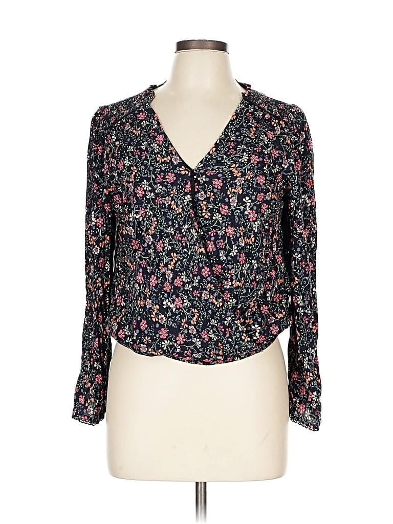 Pre-owned Lost + Wander Long Sleeve Blouse In Black