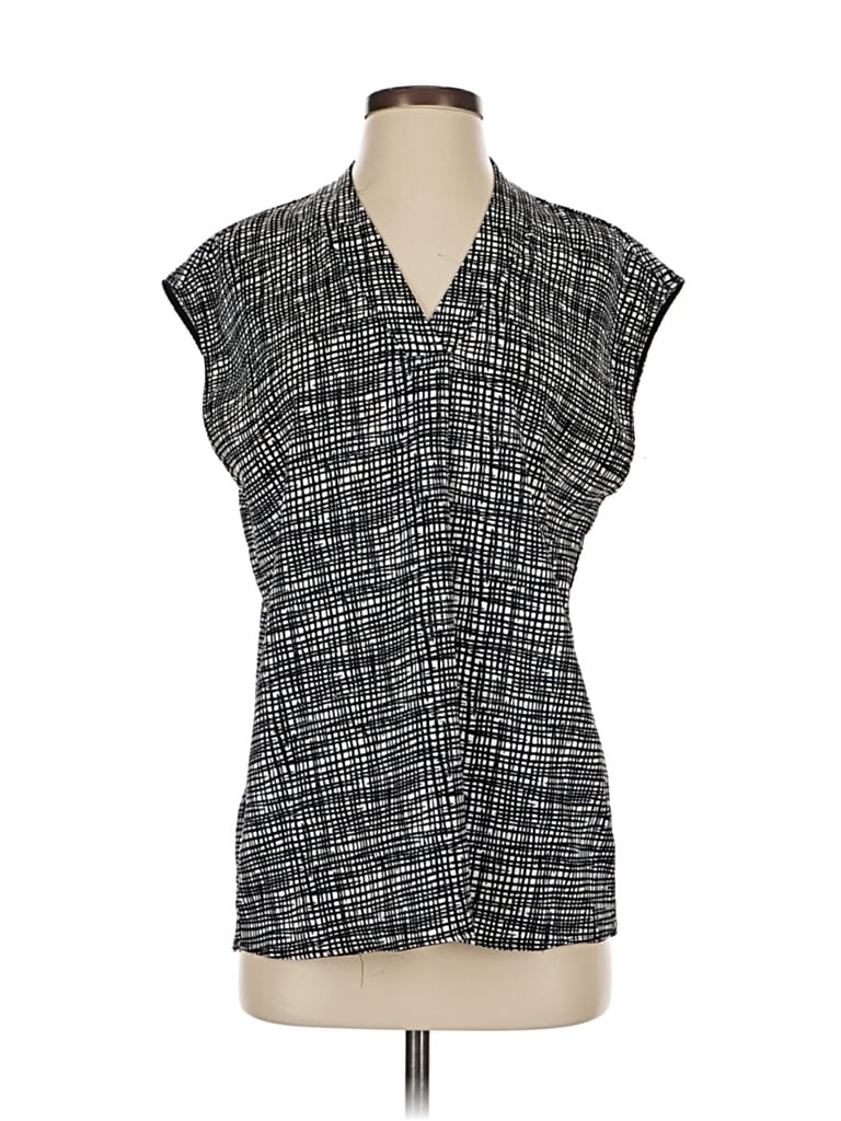 Pre-owned H By Halston Sleeveless Blouse In Black