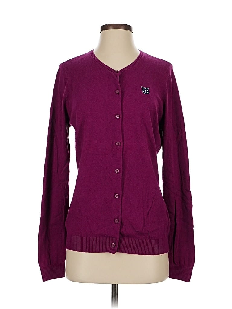 Pre-owned Port Authority Cardigan Sweater In Purple