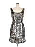 Aidan Mattox 100% Polyester Metallic Silver Cocktail Dress Size 8 - photo 1