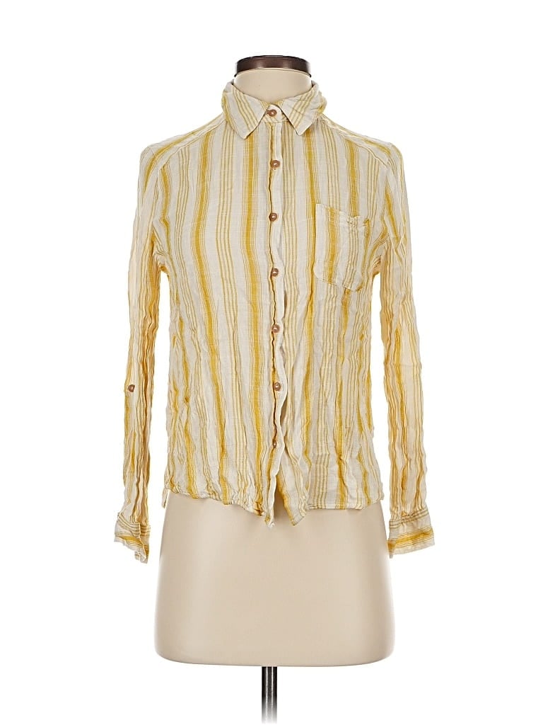 Pre-owned Mine Long Sleeve Button Down Shirt In Yellow