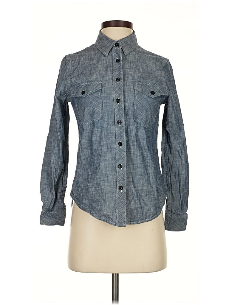 UNITED BY BLUE Pre-owned Long Sleeve Button Down Shirt In Blue