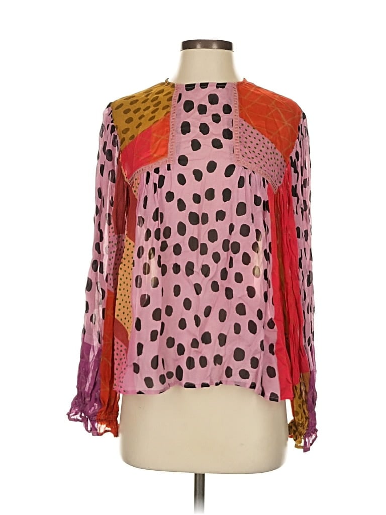 Pre-owned Blank London Long Sleeve Blouse In Pink