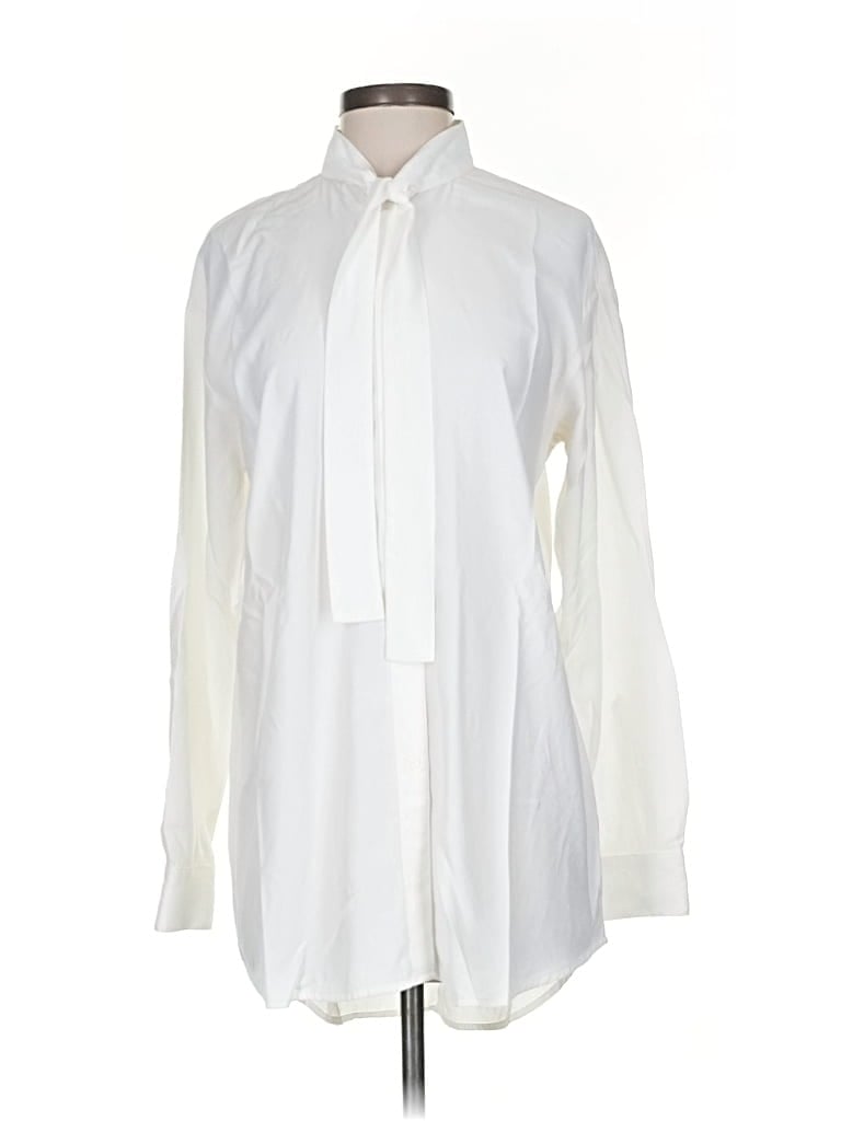Pre-owned Elizabeth And James Long Sleeve Blouse In White