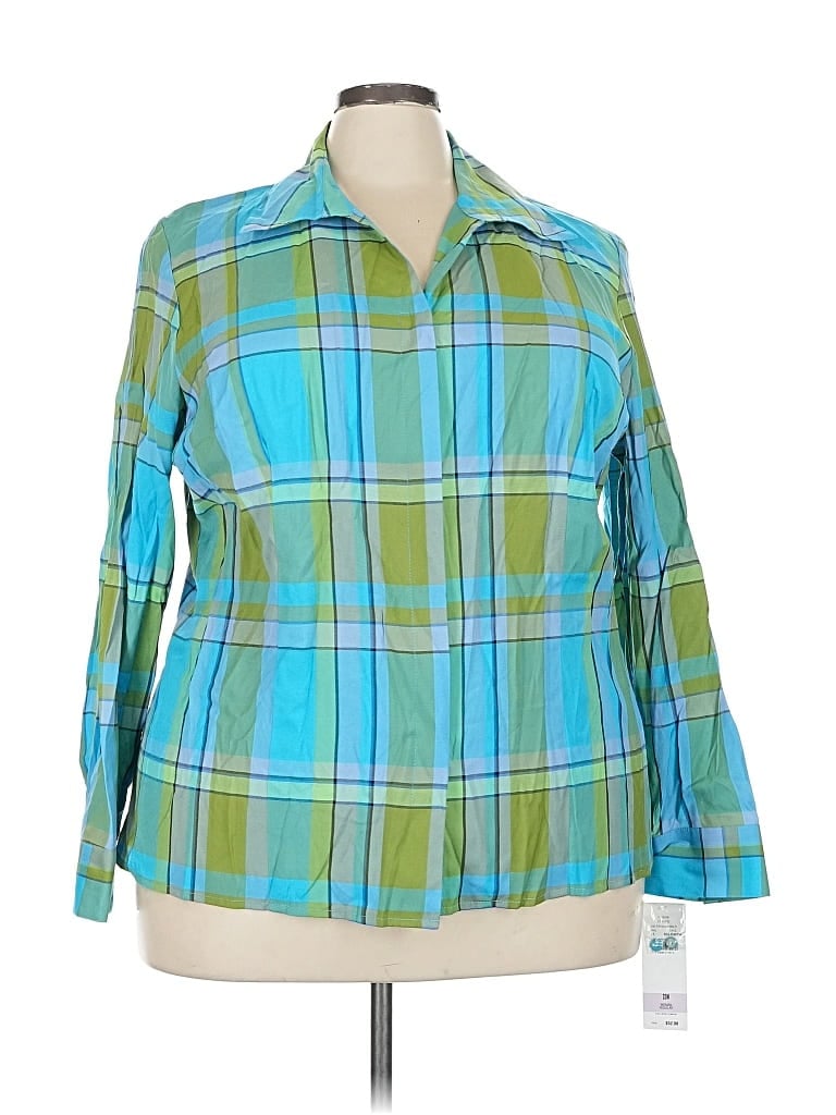 Pre-owned Koret Long Sleeve Button Down Shirt In Blue
