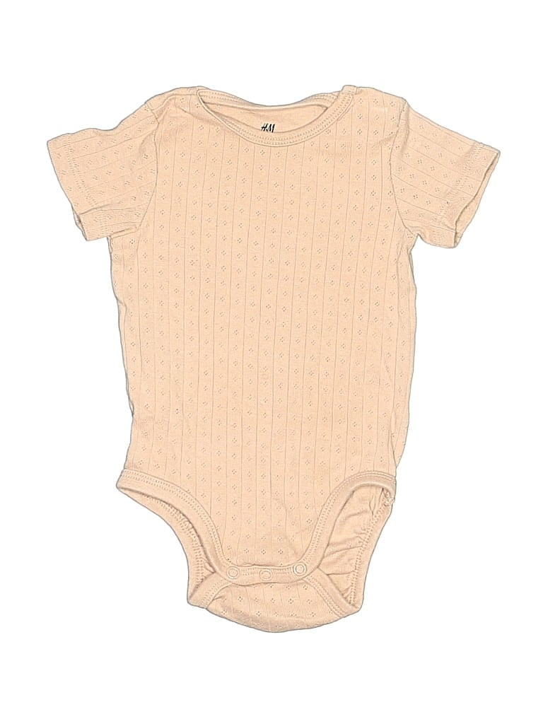 H&M Pre-owned Babies' Short Sleeve Onesie In Brown