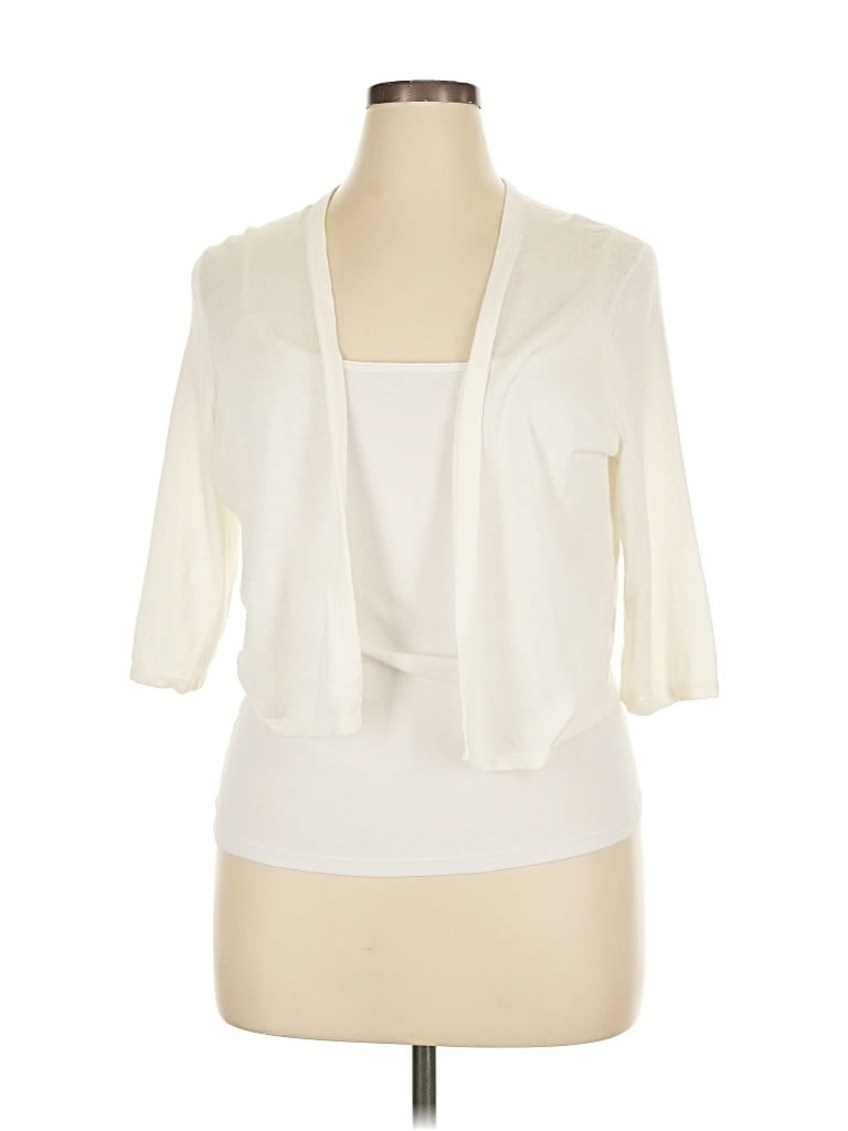 Pre-owned Coldwater Creek Cardigan Sweater In White