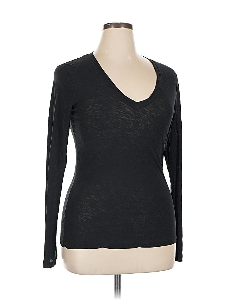 Pre-owned James Perse Long Sleeve T-shirt In Black