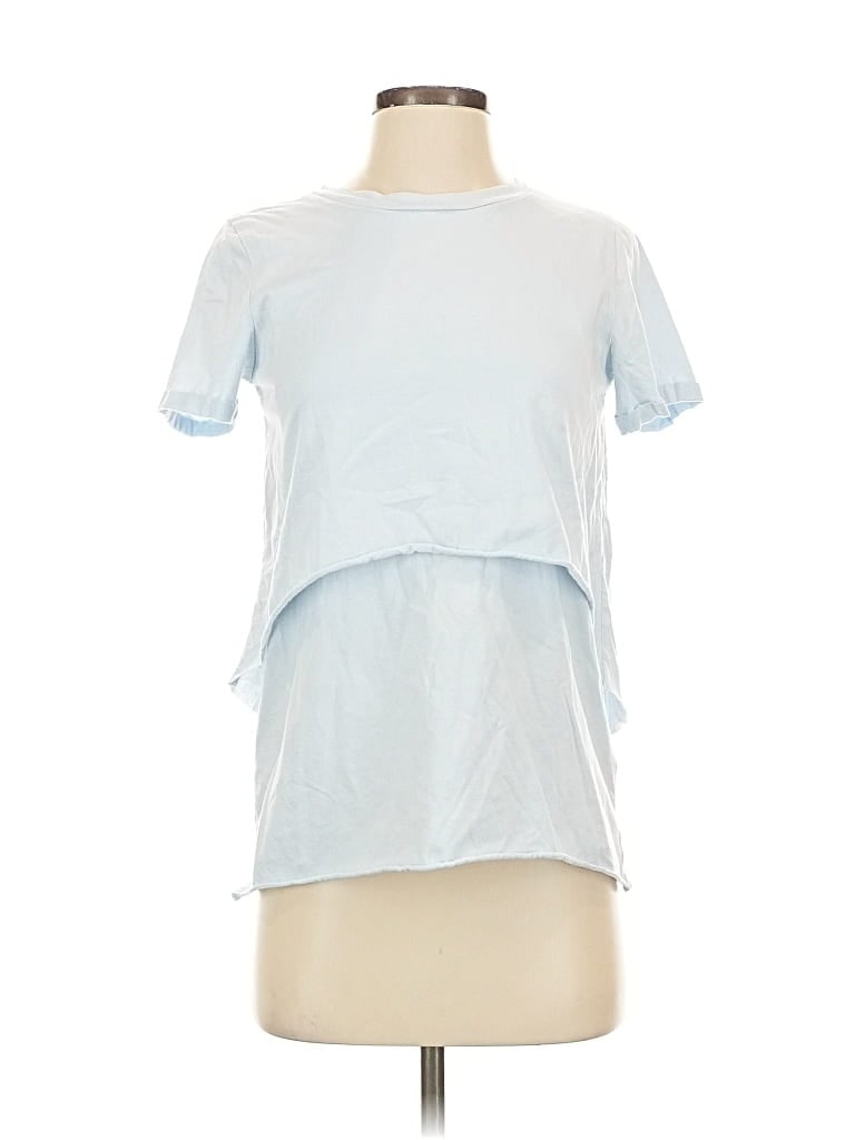 Pre-owned Legoe. Heritage Short Sleeve Top Blue Crew Neck Tops