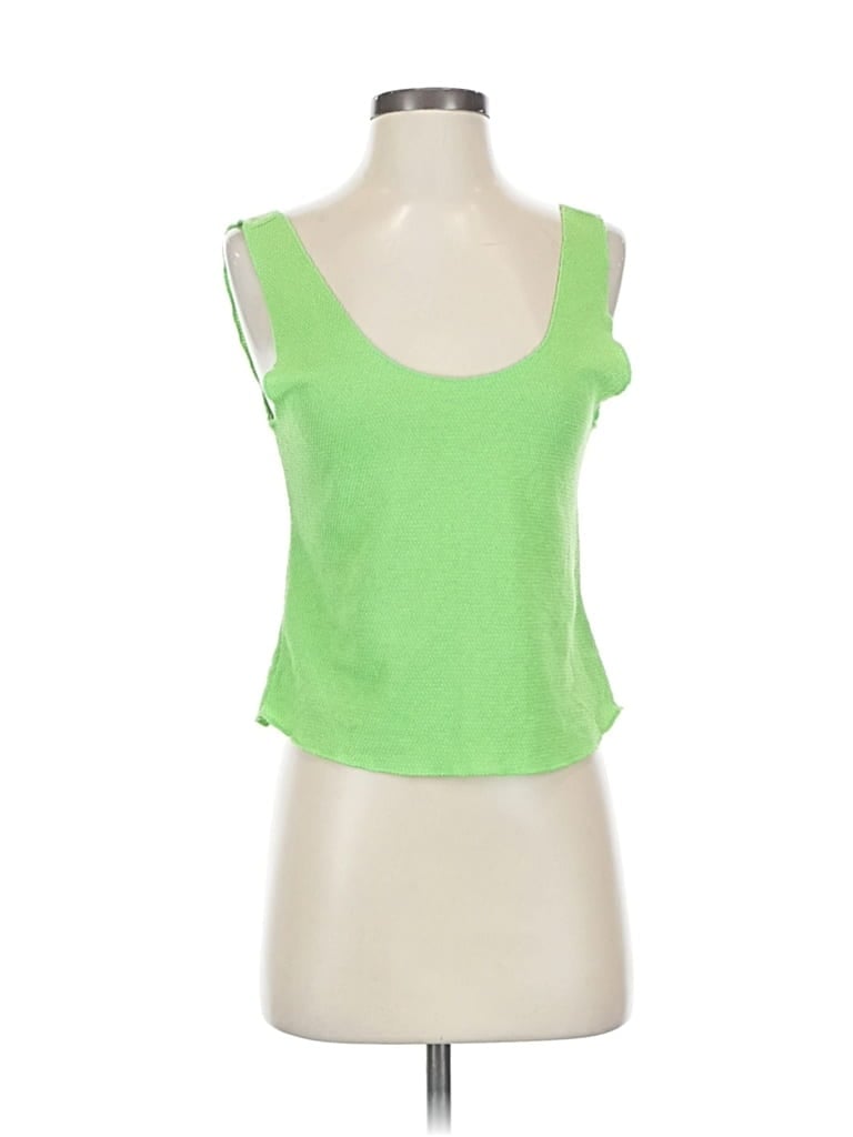Pre-owned Zara Tank Top Green Sweetheart Neckline Tops