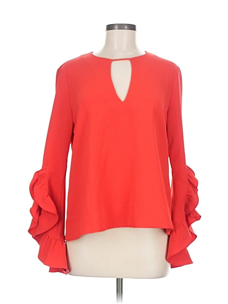 Pre-owned Crosby Long Sleeve Blouse In Red