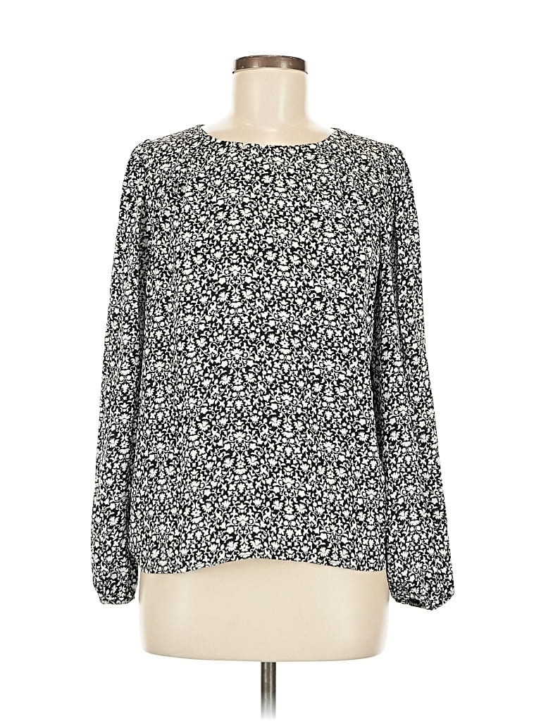 Pre-owned Ann Taylor Loft Outlet Long Sleeve Blouse In Silver