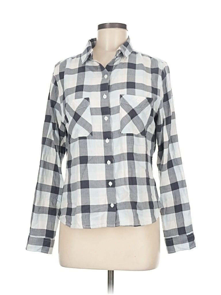 Pre-owned Hayes Long Sleeve Button Down Shirt In Blue