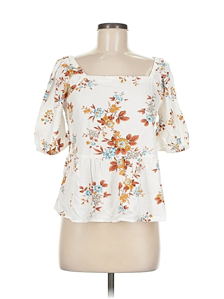 Pre-owned Ann Taylor Loft Outlet 3/4 Sleeve Blouse In White