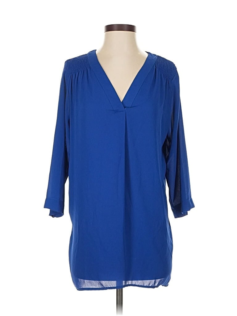 Pre-owned Carol Rose 3/4 Sleeve Blouse In Blue