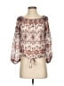 Lavender Brown Orange 3/4 Sleeve Blouse Size S - photo 1