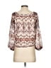 Lavender Brown Orange 3/4 Sleeve Blouse Size S - photo 2