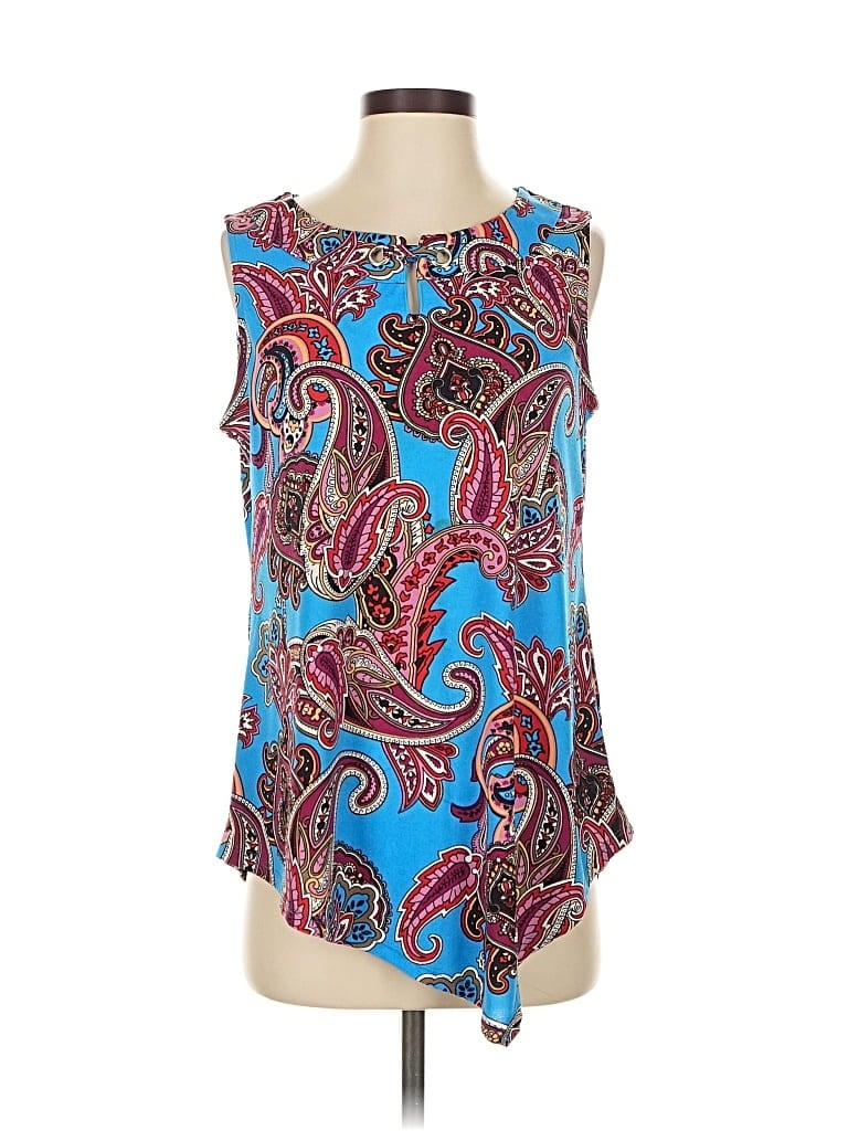 Pre-owned Always Indigo Sleeveless Blouse In Blue