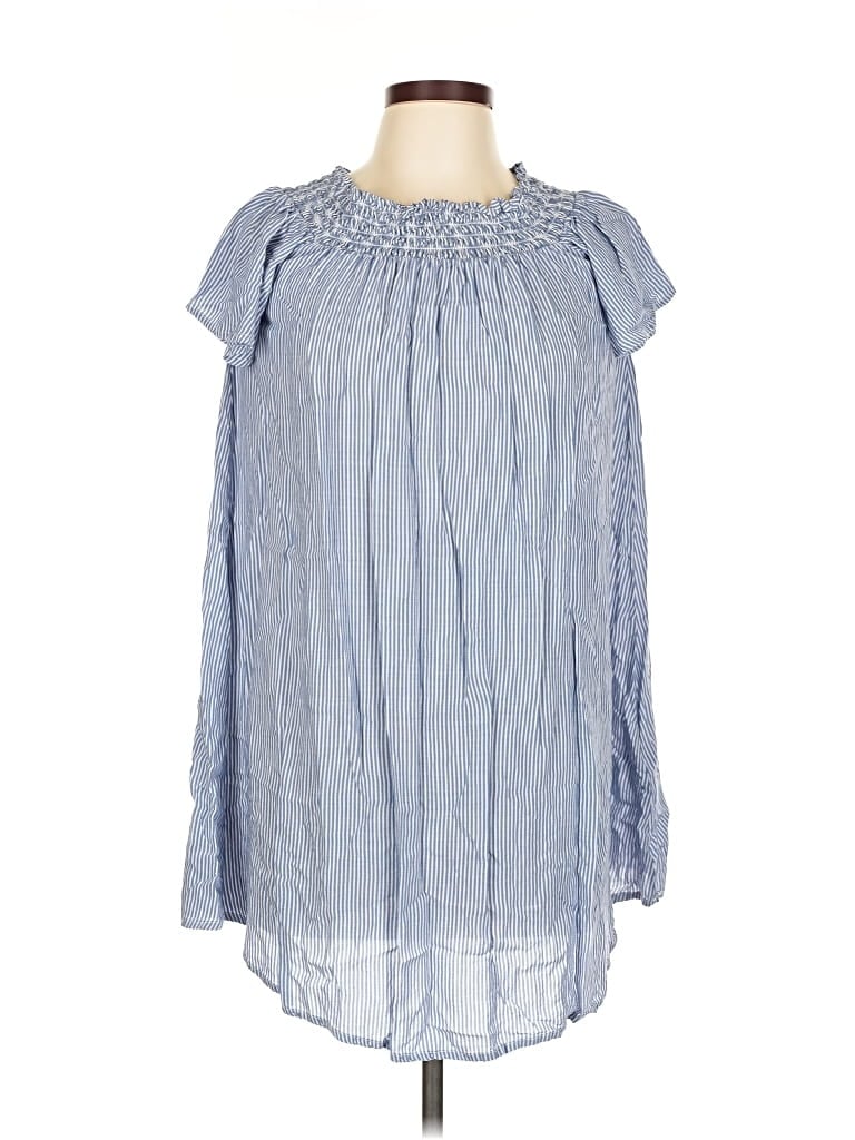 Pre-owned Cooperative 3/4 Sleeve Blouse In Blue