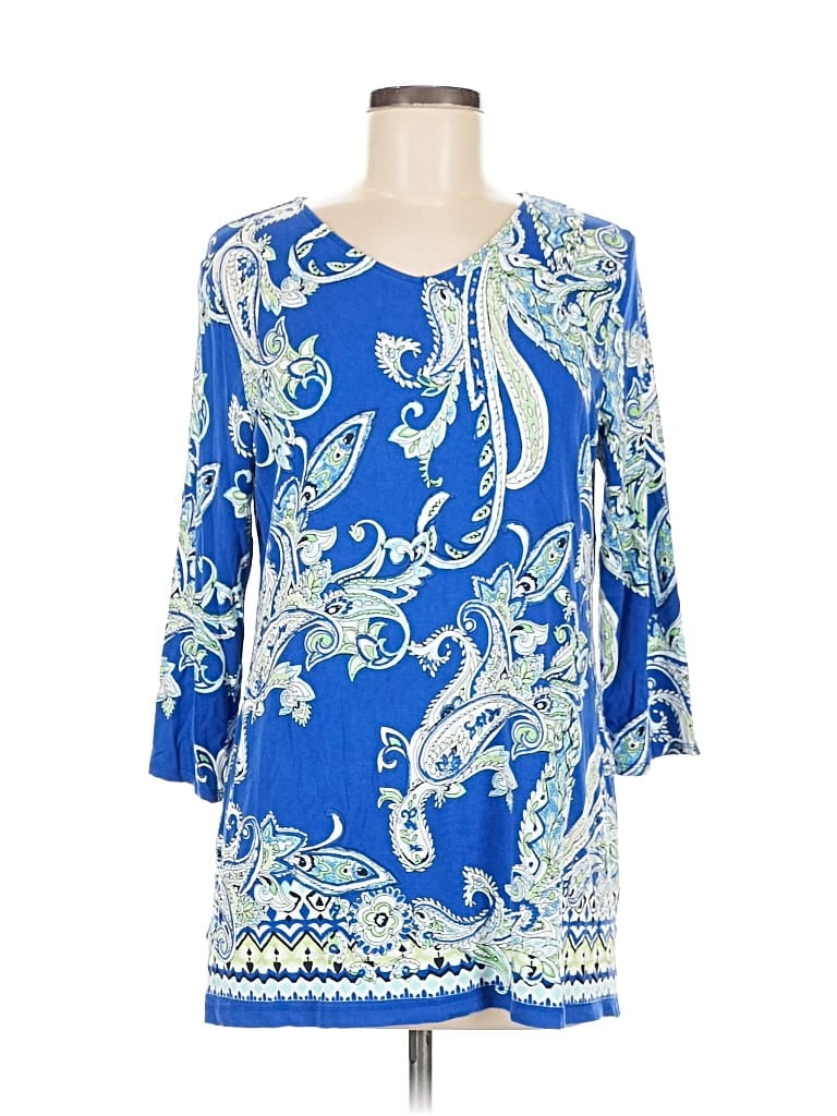 Click to view more detailed imagery on our partner's website Pre-owned Chico's 3/4 Sleeve T-shirt In Blue